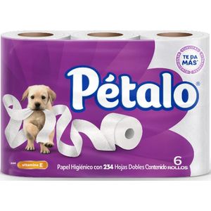 Papel Higiénico Pétalo Ultra Jumbo 234 HD Vitamina E con 6 pz