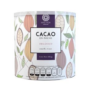 Mas Vida Cacao en Polvo Organico 225 g