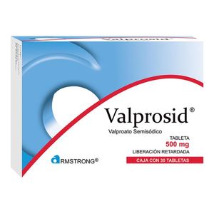 Valprosid Caja con 30 tabletas de 500 mg c/u