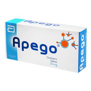 Apego 25 Mg 30 Tab Quetiapina 30 Pz