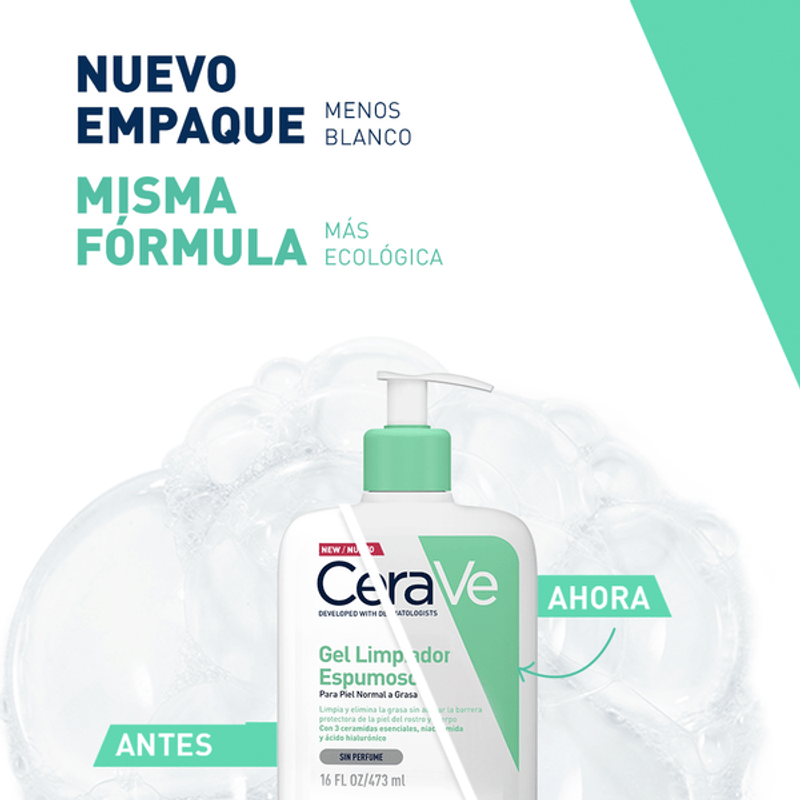 Cerave Gel Limpiador Espumoso Con 473 Ml