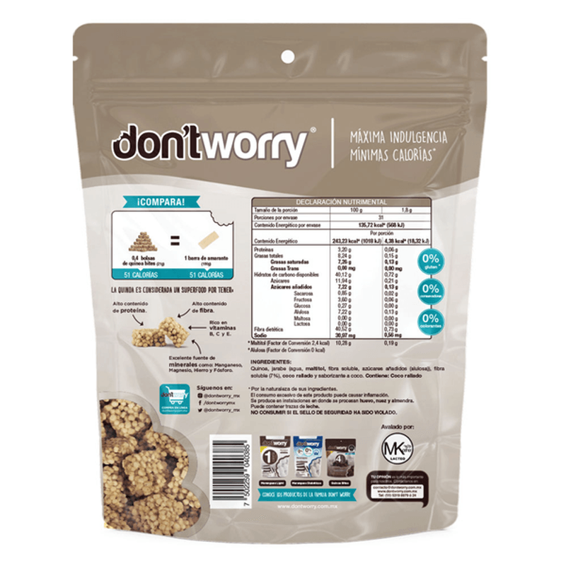 Dont Worry Quinoa Bites Sabor a Coco 55 g HEB México