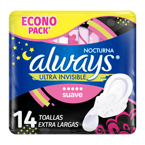 Always pzltra-Gel Nocturna Toallas Femeninas con 14 pz