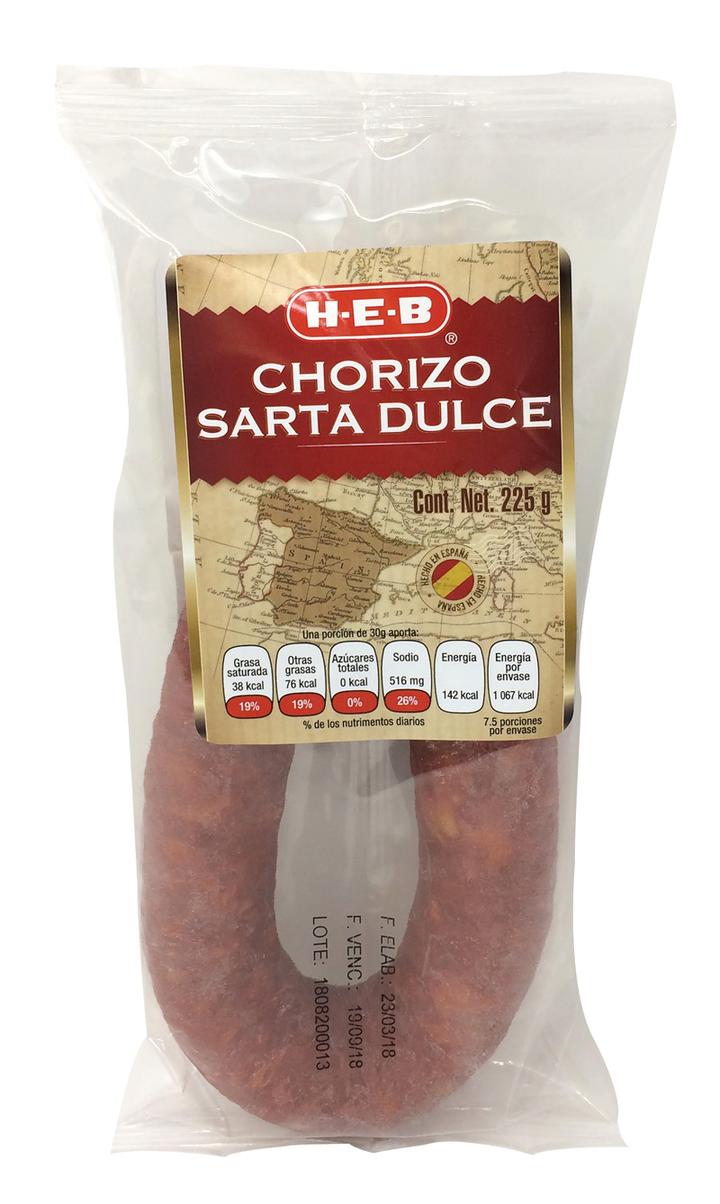 Heb Chorizo Sarta Dulce 225 g HEB México