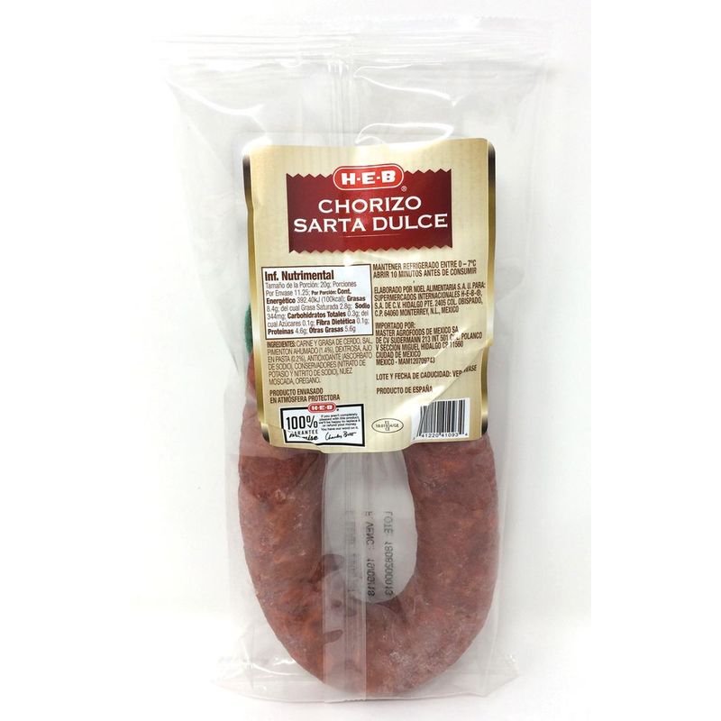 Heb Chorizo Sarta Dulce 225 g HEB México