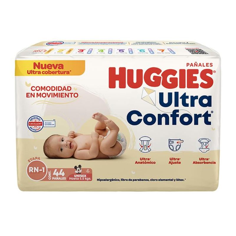 Pañales marca Huggies UltraConfort para Recién Nacido