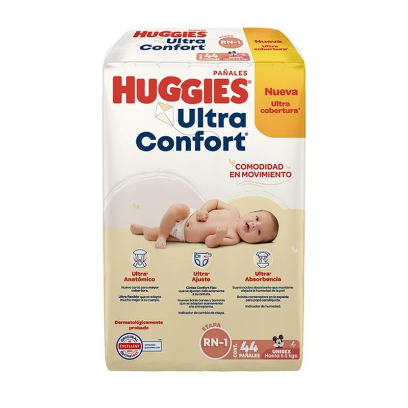 Pañales Huggies Ultra Confort recién nacido etapa 1 unisex 40 pañales