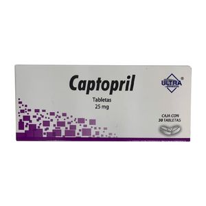 Captopril 25 Mg 30 Tabletas Gen 30 Pz