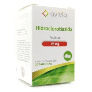 Hidroclorotiazida 25 mg 20 Tabletas