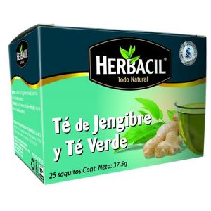 Herbacil Te Jengibre Y Te Verde con 25 pz