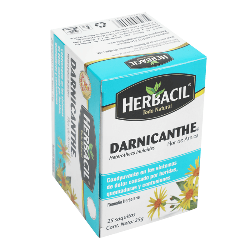 Herbacil Té de Árnica, Té con flores de árnica, Ayuda a aliviar el dolor de  estómago, Efecto antiinflamatorio, Sin cafeína, 25 g, 25 bolsitas de té