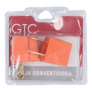 GTC Clavija Convertidora de Hule Naranja 2 pz