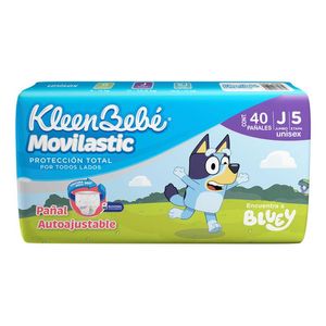 Pañal para Bebé KleenBebé Movilastic Etapa 5 Jumbo Unisex de 11-14.5 kg con 40 pz