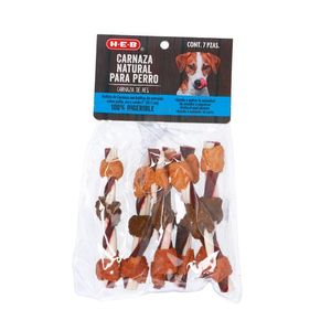 Carnaza Natural de Res para Perro Rollito 7 pz Juguete para Perros Masticable Aro Chico