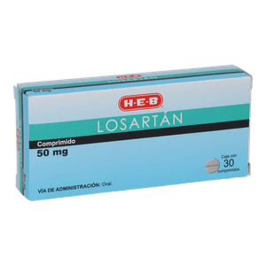 Losartan 50 Mg 30 Tabletas Gen 30 Pz