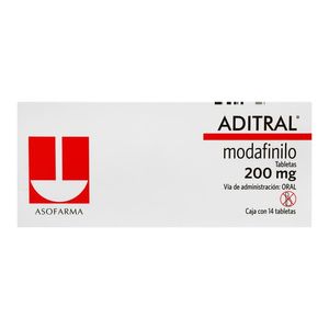 Aditral 200 Mg Tab 14 Modafinilo 14 Pz