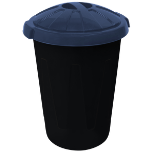 Contenedor 60l Negro con Tapa Azul Plumbago 1 Pz