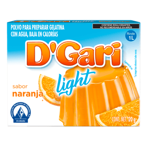 D'Gari Gelatina en Polvo Light Naranja 20 g