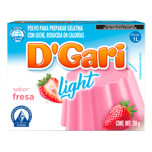 D'Gari Gelatina en Polvo Light Fresa Leche 20 g