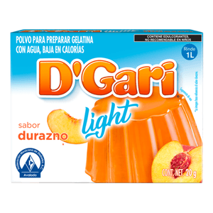 D'Gari Gelatina en Polvo Light Durazno 20 g