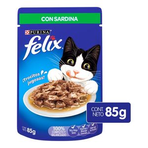 Purina Felix Sardinas Alimento Húmedo para Gatos Adultos Pouch de 85 g