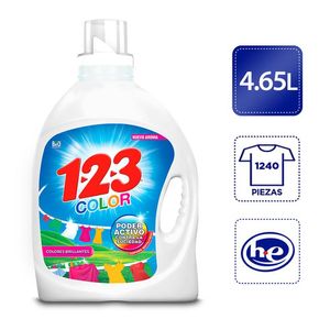 Detergente Líquido 123 Color 4.65 L 1.2.3.Detergente Liquido Color 4.65 L