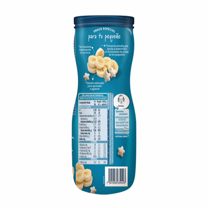 Snacks Gerber Puffs Etapa 3 Fresa, Manzana Bote 42g