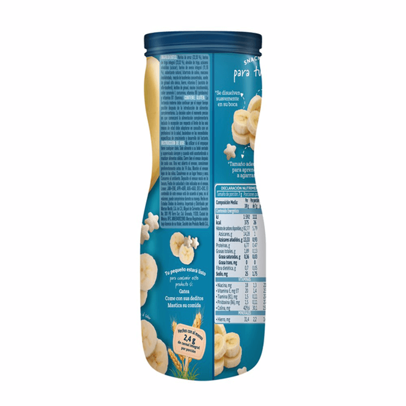 Snacks Gerber Puffs Etapa 3 Fresa, Manzana Bote 42g