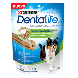 Purina Dentalife Snacks Dentales para Perro Razas Pequeñas y Medianas Bolsa de 198 g Fidus Pro Alimento Húmedo para Perro Pollo 100 g