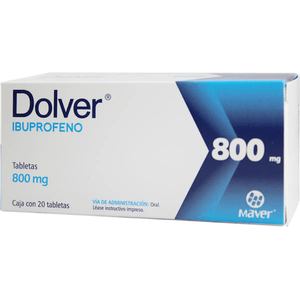 Dolver 800 Mg 20 Tabletas Ibuprofeno Gen 20 Pz