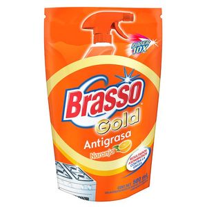 Limpiador Desengrasante para Cocina Brasso Antigrasa Max Naranja Repuesto de 500 ml