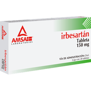 Irbesartan   150 Mg 28 Tabletas Gen     28 Pz