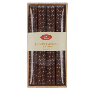 Jgo de 4 Manteles de Bambu Café 1 Pz