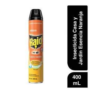 RAID Insecticida en Aerosol para Casa y Jardín con Esencia Naranja 400 ml