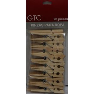 Pinzas de Madera 20 pz