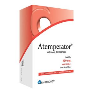 Atemperator caja con 2 tubos de 15 tabletas masticables sabor canela c/u de 400 mg