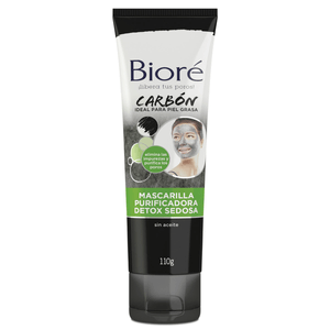 Bioré Mascarilla Purificadora Detox Sedosa Con Carbón 110 g