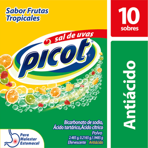 Picot Sal De Uvas Frutas Tropicales con 10 pz