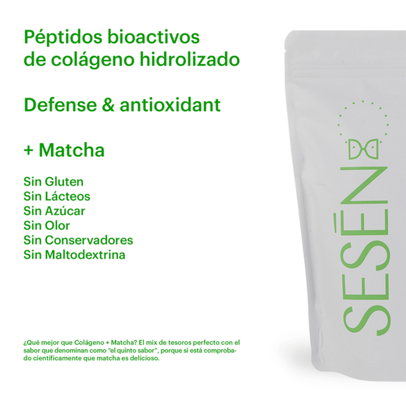  SESEN Colágeno hidrolizado + polvo matcha (verde) 17.6