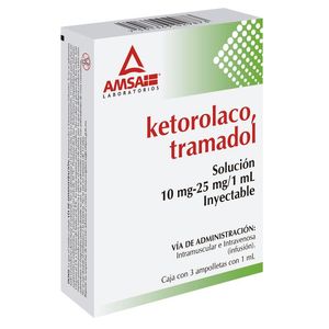 Ketorolaco Tramadol 10mg 25mg C3amp 3 Pz