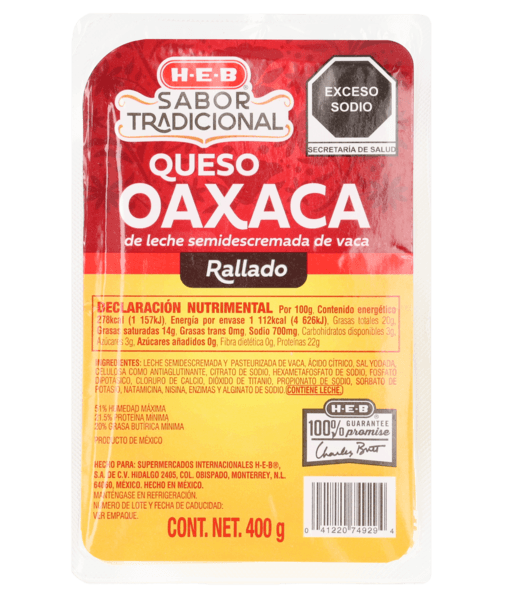 HEB Sabor Tradicional Queso Oaxaca Rallado 400 g HEB México