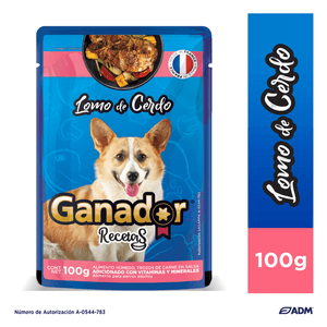 Alimento Húmedo para Perro Lomo de Cerdo 100 g Carnaza Natural de Res para Perro Barrita 10 Pz