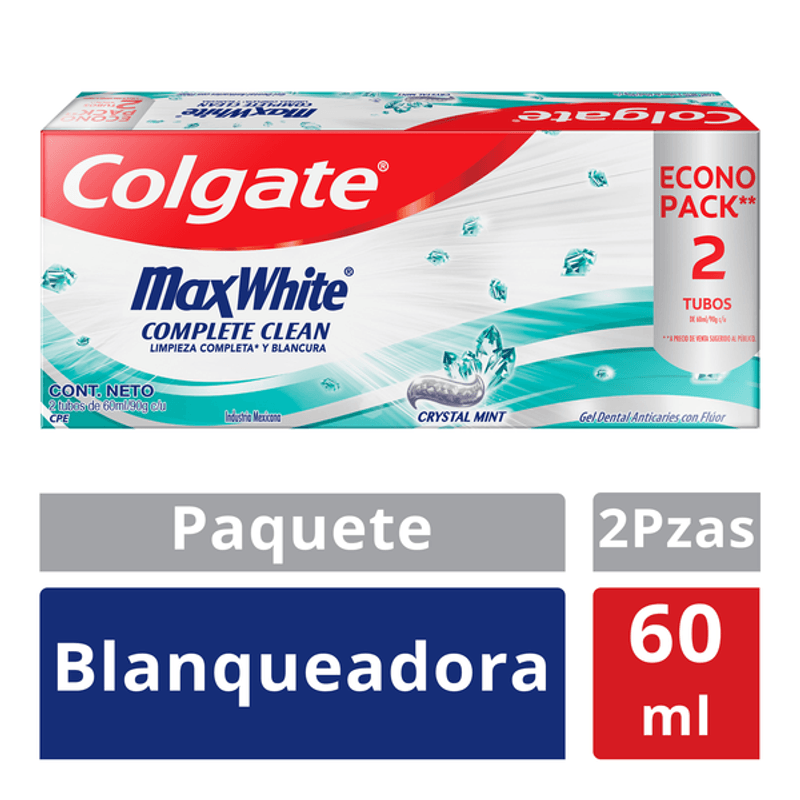 Pasta Dental COLGATE Max White 2pack x75ml - PERUFARMA SA