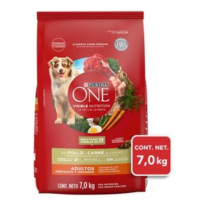 Purina One Alimento Seco Perros Adultos Medianos y Grandes Pollo y Carne Bulto de 7 kg