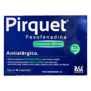 Pirquet Antialergico 180 Mg con 10 pz