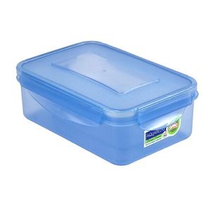 Guateplast Hermético Click Clak Rectangular Azul Océano 1.5 L