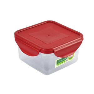 Guateplast Hermético Click Clack Cuadrado Rojo 680 ml