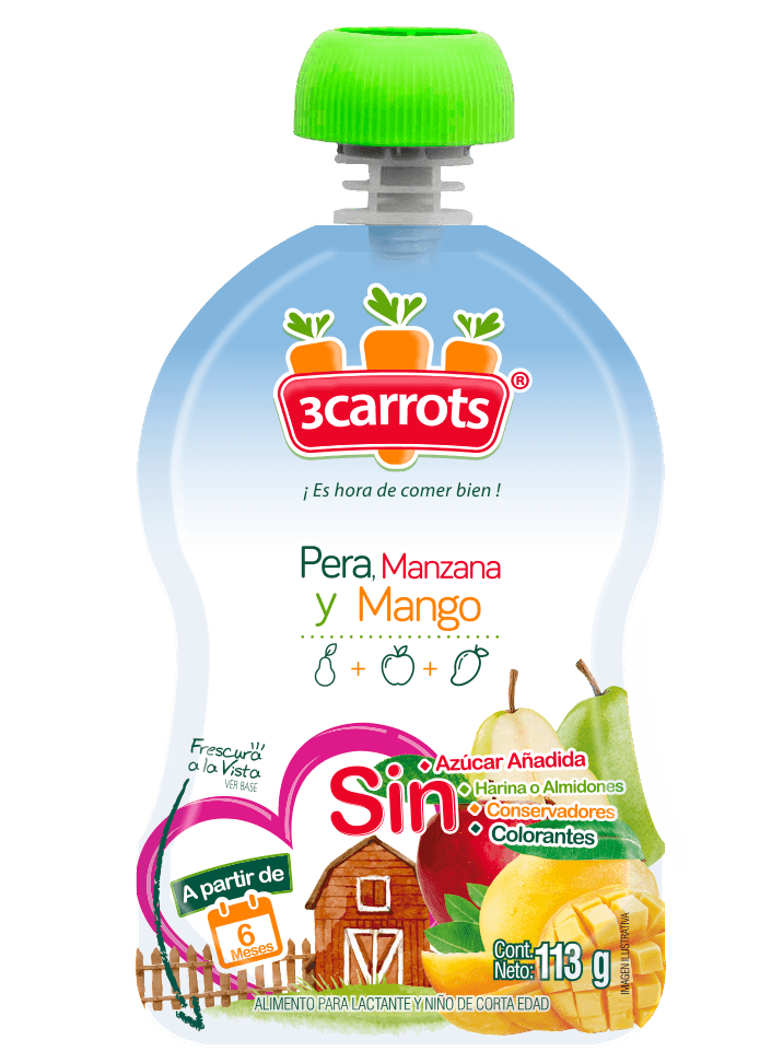 Papilla Para Bebés Pera Manzana Y Mango 113 g - H-E-B México