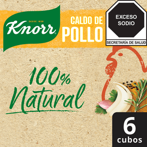 Caldo de Pollo 100% Natural de Knorr 6 cubos de 11 g