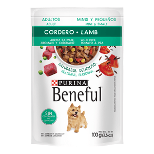 Purina Beneful Alimento Húmedo Adultos Minis Cordero Pouch de 100 g